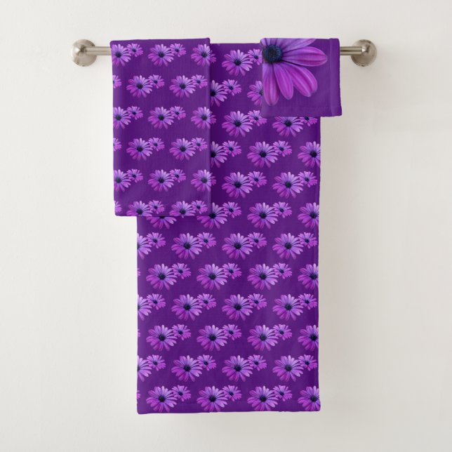 Daisy Bath setzt Lila Daisy Bath Handtuch Set (Insitu)