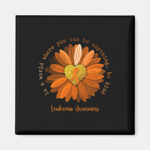 Daisy Be Kind Leukämie Awareness Orange Ribbon Magnet