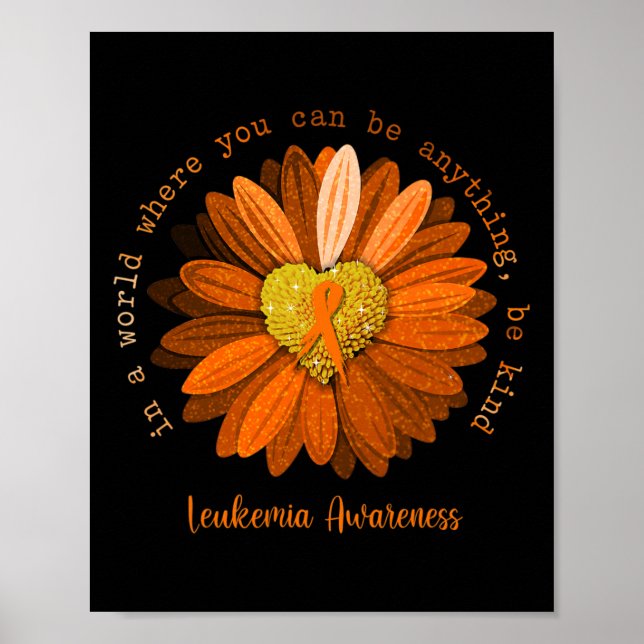 Daisy Be Kind Leukämie Awareness Orange Ribbon Poster (Vorne)