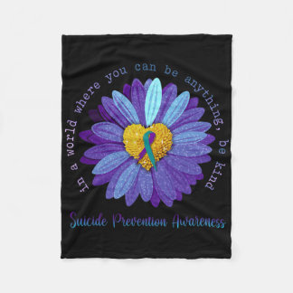Daisy Be Kind Suizidprävention Awareness Aquamarin Fleecedecke