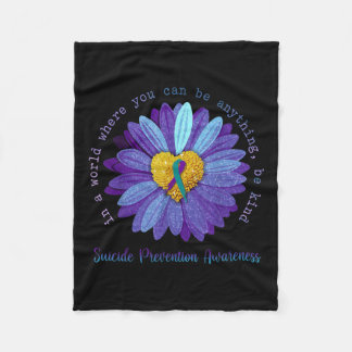 Daisy Be Kind Suizidprävention Awareness Aquamarin Fleecedecke