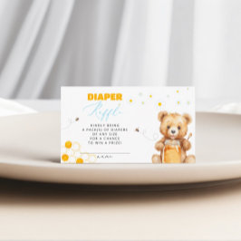 Daisy Bear Diaper Raffle Girl Baby Dusche Begleitkarte