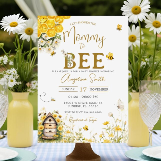 Daisy Bee Baby Shower Mommy zu Baby Dusche Einladung (Von Creator hochgeladen)