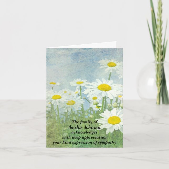 Daisy Beileid aus der Familie Vielen Dank Dankeskarte (Vorderseite)