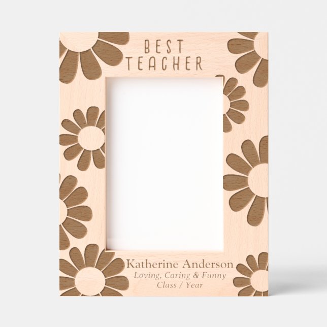 Daisy Best Teacher Etched Frames Geätzte Rahmen (Vorderseite)
