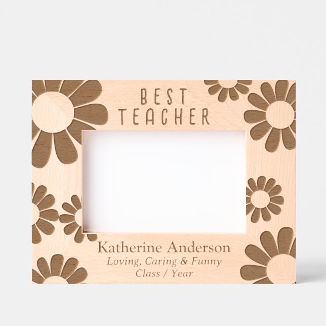 Daisy Best Teacher Etched Frames Geätzte Rahmen (Vorderseite)