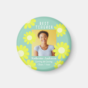 Daisy Best Teacher Foto Licht Teal Magnet