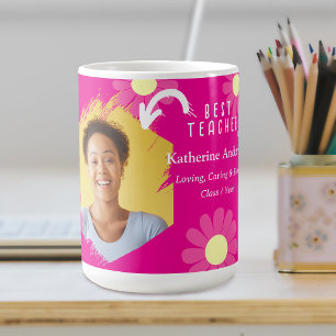Daisy Best Teacher Foto Rot Kaffeetasse