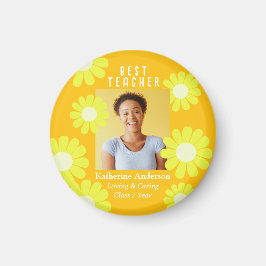 Daisy Best Teacher Foto Yellow Orange Magnet