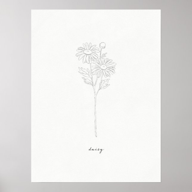 Daisy Birth Blume Print Poster (Vorne)