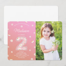 Daisy Birthday Foto Einladung