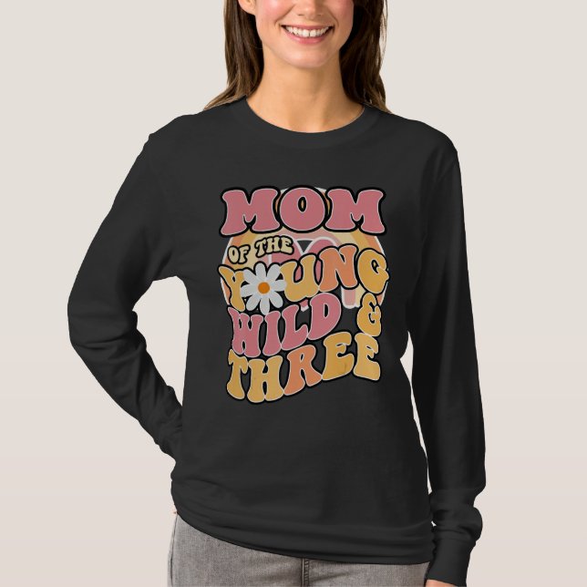 Daisy Birthday Mama Young Wild & 3 Boho 3. Birthda T-Shirt (Vorderseite)