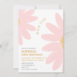 Daisy Birthday Party Bohmian Wild 1 1. Geburtstag Einladung