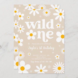 Daisy Birthday Party Boho Wild 1. Geburtstag Einladung