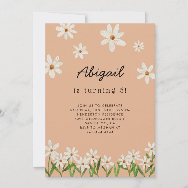 Daisy Birthday Party Einladung (Vorderseite)