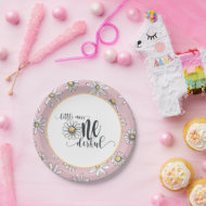Daisy Birthday Plate - Kleine Miss ONEderful - But Pappteller