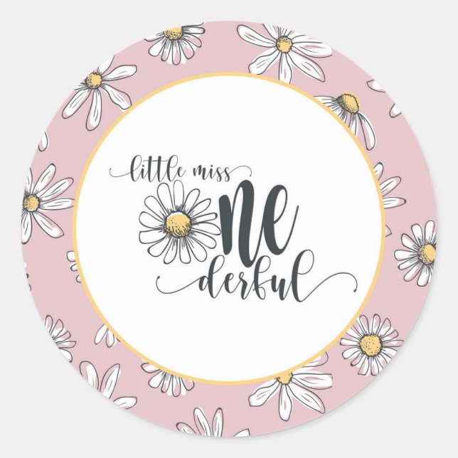 Daisy Birthday Sticker - Kleine Miss ONEderful (Vorderseite)