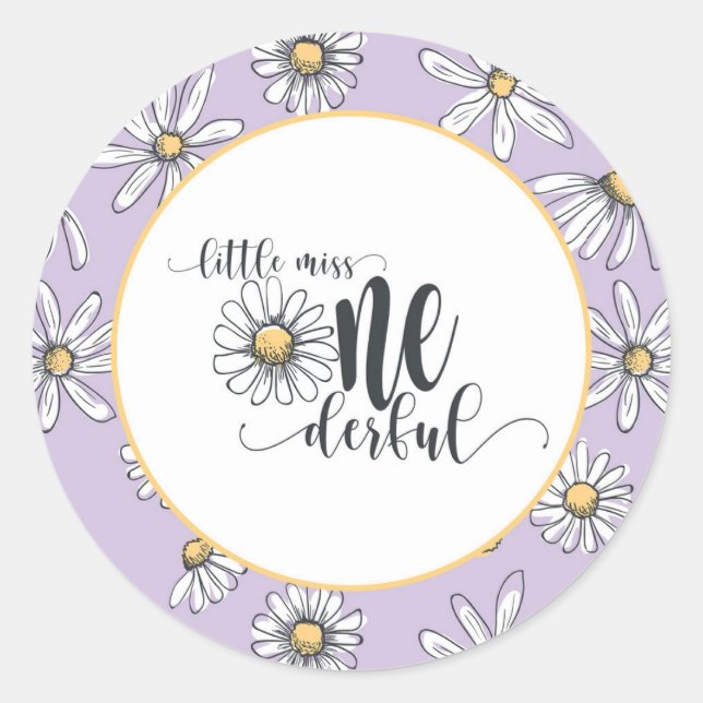 Daisy Birthday Sticker - Kleine Miss ONEderful - P (Vorderseite)