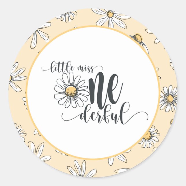 Daisy Birthday Sticker - Kleine Miss ONEderful - Y (Vorderseite)