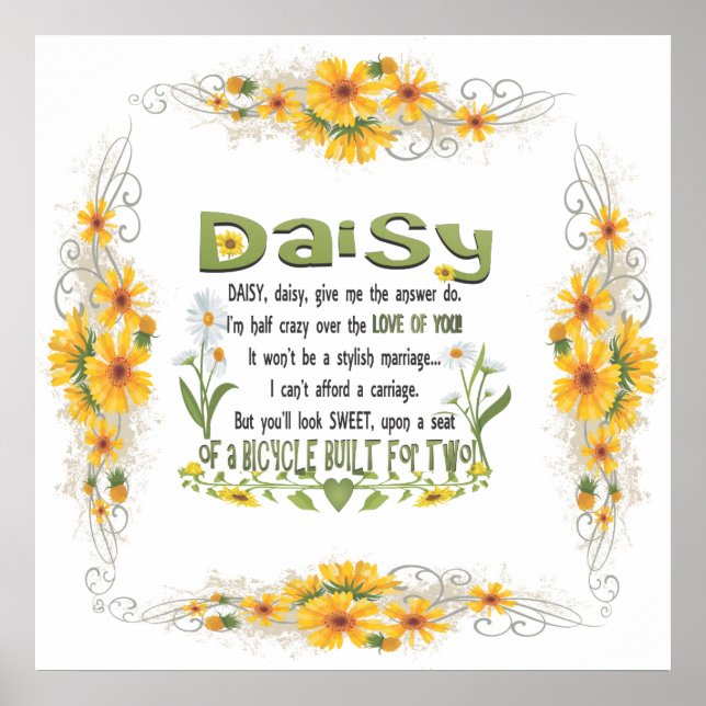 Daisy, bitte geben Sie mir Ihre Antwort. Poster (Vorne)