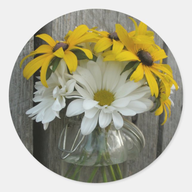 Daisy & Black Mit Augen Susans Sticker (Vorderseite)