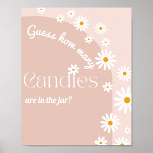 Daisy bloom Boho Girl Baby Duschgame Poster