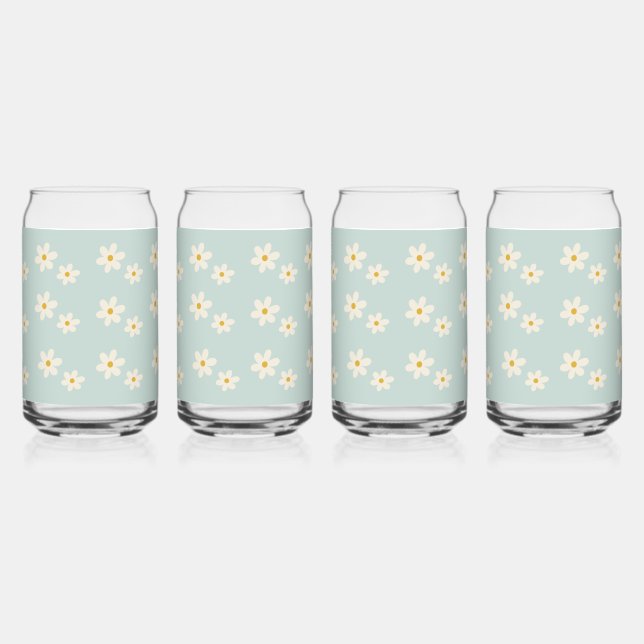 Daisy Bloom Trinkbehälter Glass Set Dosenglas (Vorderseite)