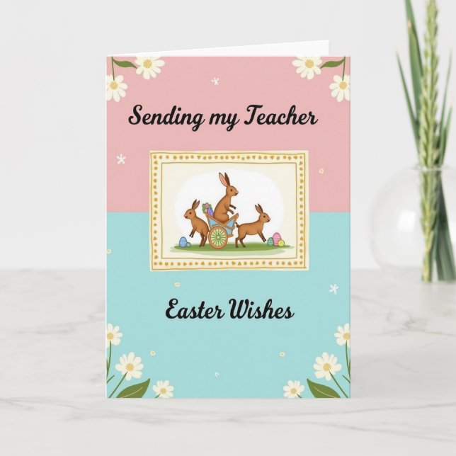 Daisy Blooms Easter Wishes Card Karte (Vorderseite)