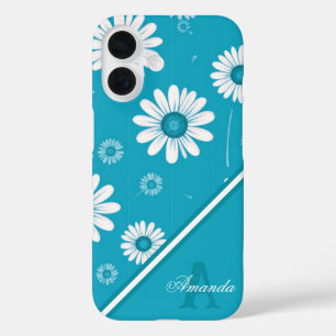 Daisy Blooms: Minimalistisches Blumenmuster iPhone 16 Hülle