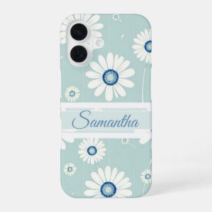 Daisy Blooms: Minimalistisches Blumenmuster iPhone 16 Hülle
