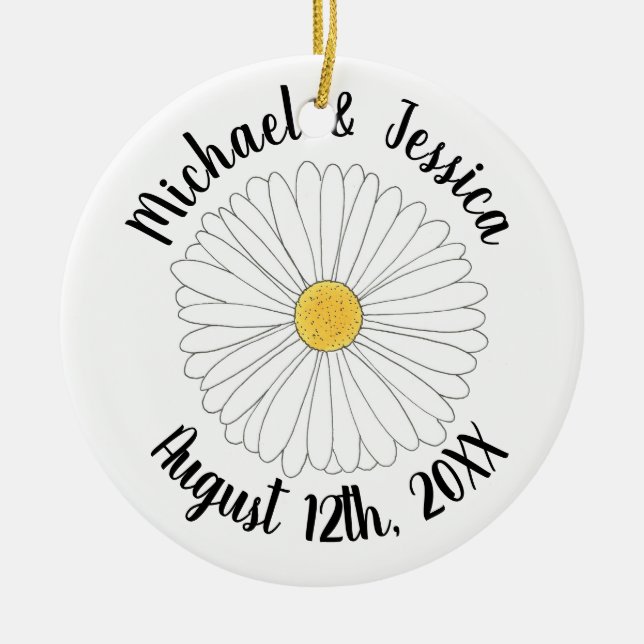 Daisy Blossom Blume Daisies Garden Party Floral Keramik Ornament (Vorne)