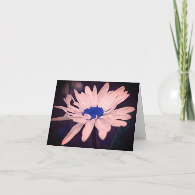 Daisy Blue Center individuell anpassbare Note Card Dankeskarte (Vorderseite)