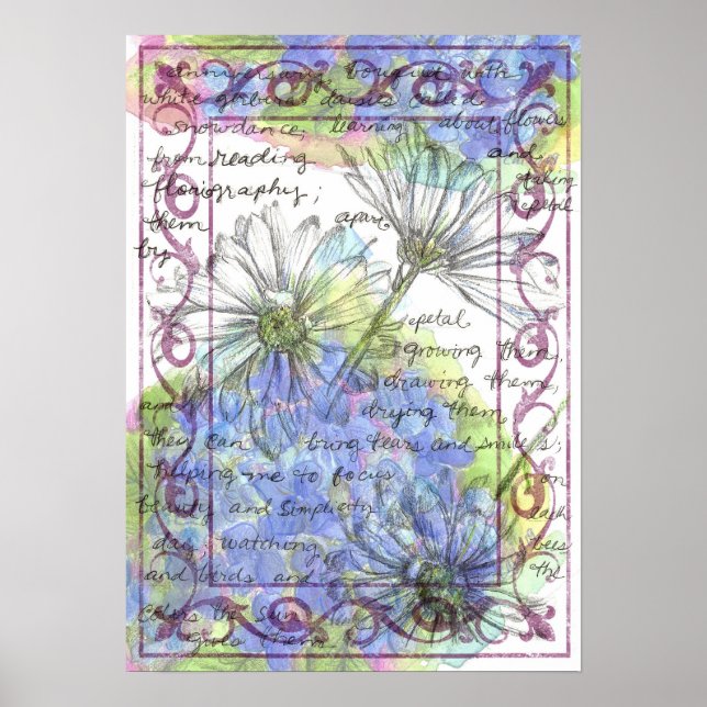 Daisy Blue Hydrangea Blume Poster (Vorne)