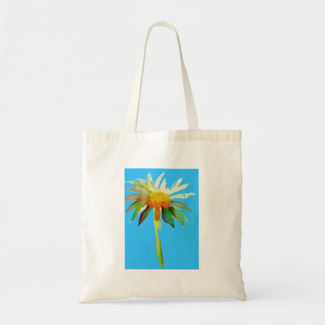 Daisy Blue Modern Art Blume Tragetasche (Vorne)