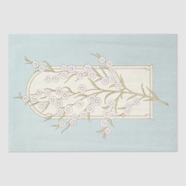 Daisy Blume Arch Aquamarin Blue Decoupage Art Seidenpapier (Vorderseite)