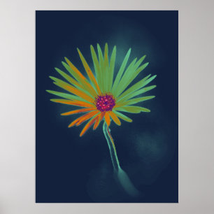 Daisy Blume auf Dunkelblau Poster