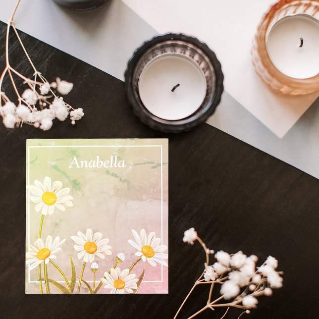 Daisy-Blume auf Vintagem Hintergrund Notizblock (Daisy flower frame on a vintage background notepad)