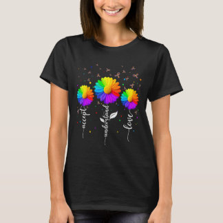Daisy Blume Autismus Awareness akzeptieren Lo T-Shirt