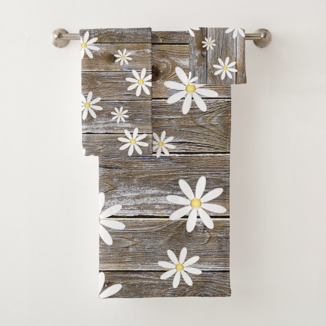 Daisy Blume Barn Board Hütte Daisy Badhandtuch Set (Insitu)