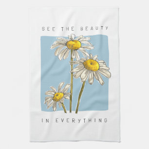 Daisy Blume Beauty Slogan Geschirrtuch