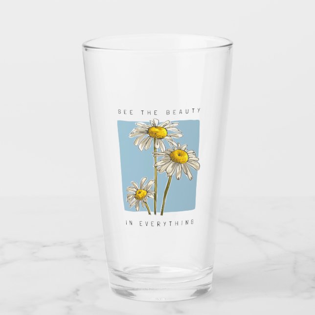 Daisy Blume Beauty Slogan Glas (Vorderseite)
