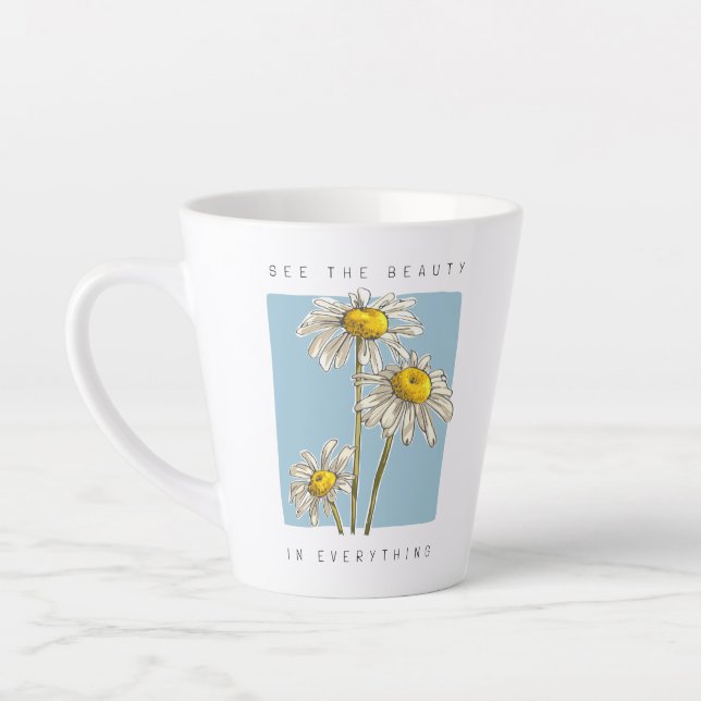 Daisy Blume Beauty Slogan Milchtasse (Links)