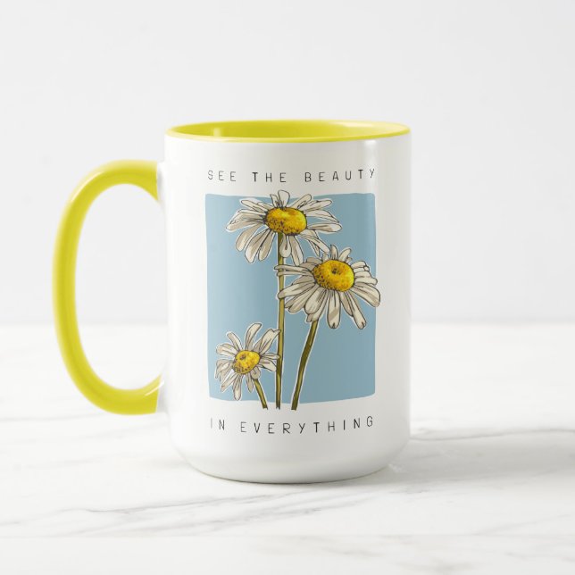 Daisy Blume Beauty Slogan Tasse (Links)