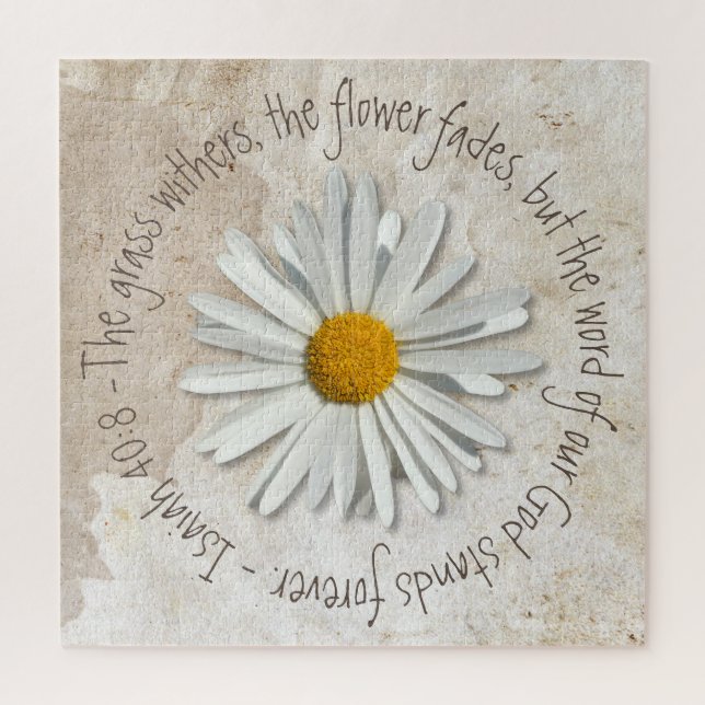 Daisy Blume Bible Verse - Christlich - Isaiah 40:8 Puzzle (Vertikal)