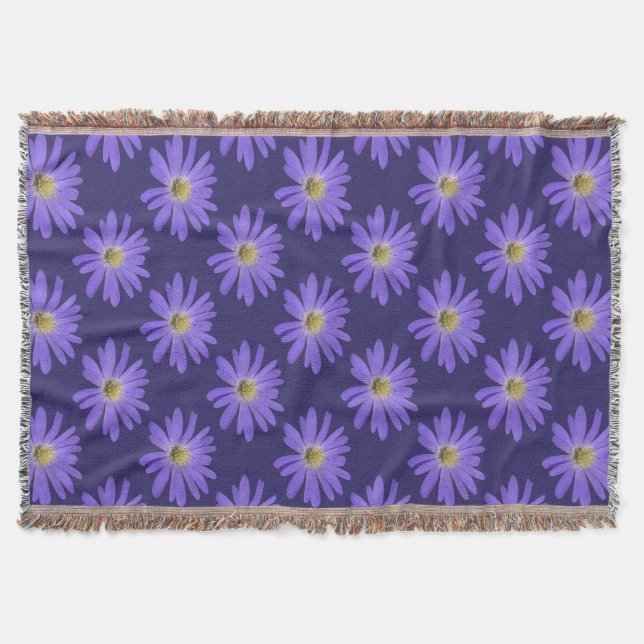 Daisy Blume Blanket Lila Daisies Throw Blanket Decke (Vorderseite)
