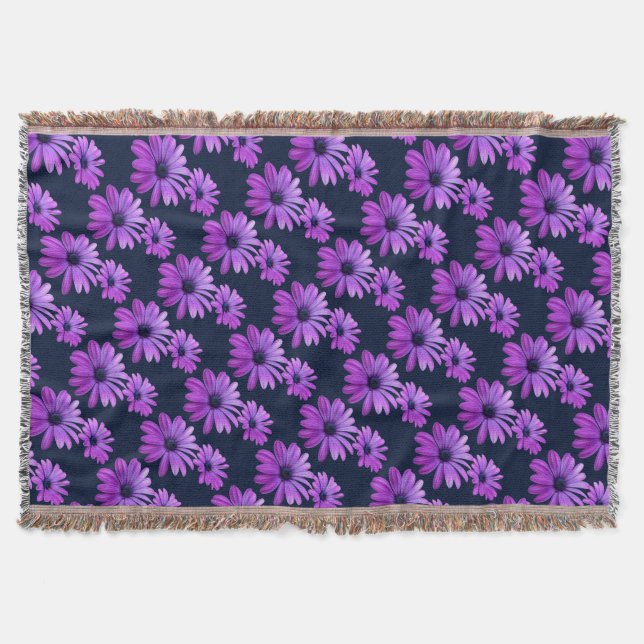 Daisy Blume Blanket Lila Daisies Throw Blanket Decke (Vorderseite)