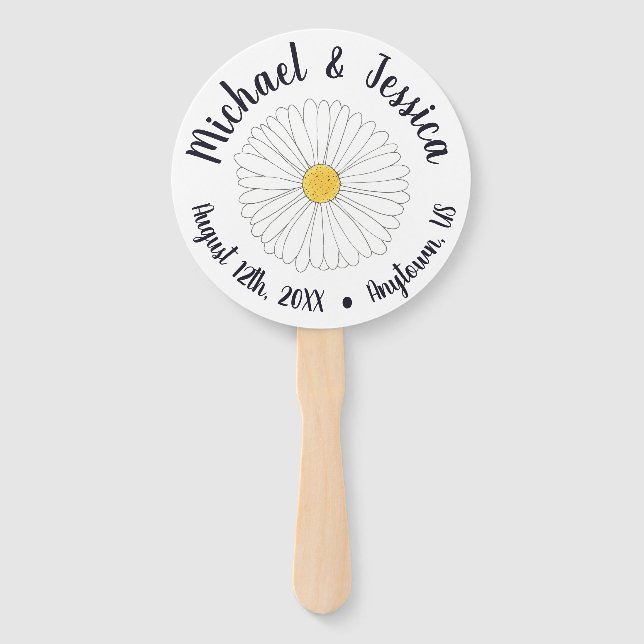 Daisy Blume Blossom Daisies Hochzeitsprogramm Fächer (Vorderseite)