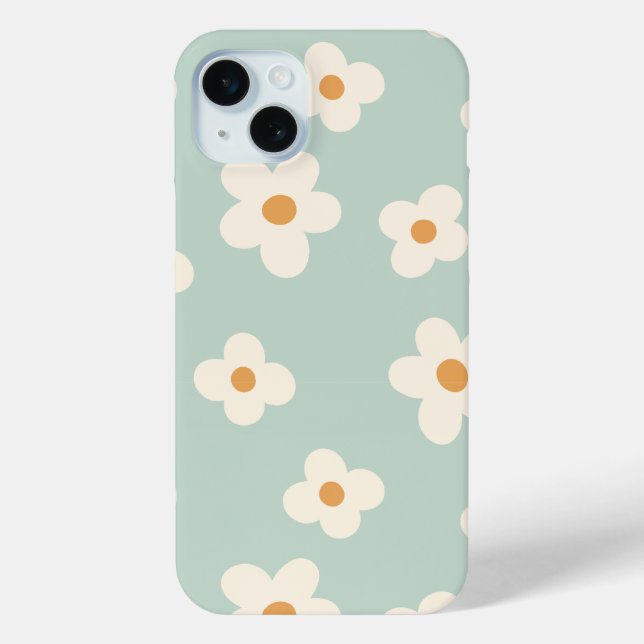 Daisy Blume Blumengrün Muster Pastellfarben Case-Mate iPhone Hülle (Rückseite)