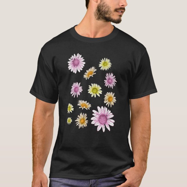 Daisy Blume Blüten Botanischer Garten Pflanze Natu T-Shirt (Vorderseite)