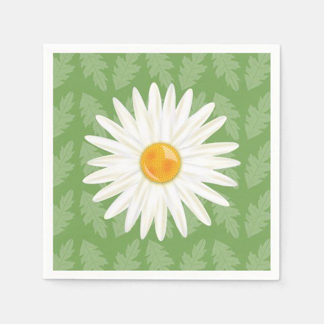 Daisy Blume Cartoon Illustration auf Grün Serviette (Vorderseite)